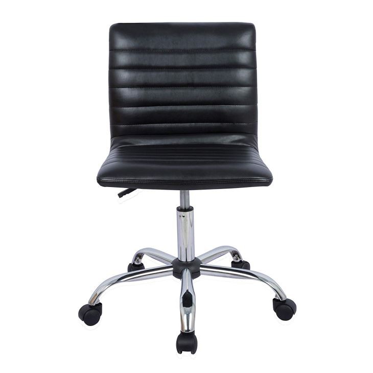 Bürodrehstuhl aus PU-Leder ohne Armlehne